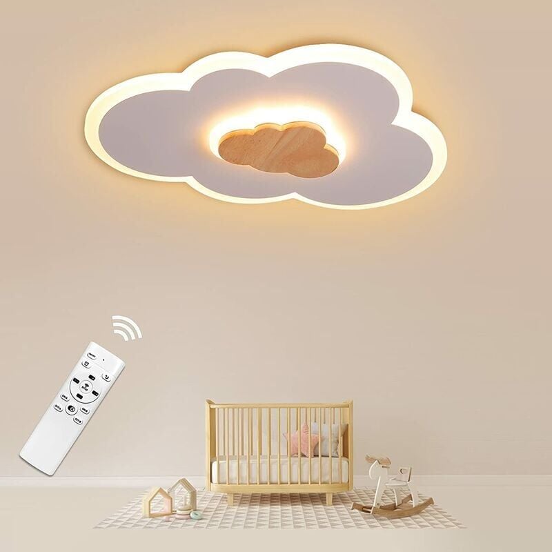 foto del prodotto plafoniera 20w 40cm nuvola led telecomando dimmerabile 3000k 6000k moderna bianca cameretta bambini cameretta ulisem