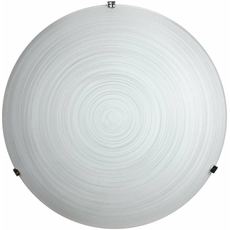 foto del prodotto plafoniera 2xe27 ganci cromo vetro lastra bianco decorato spirale e energy gisella