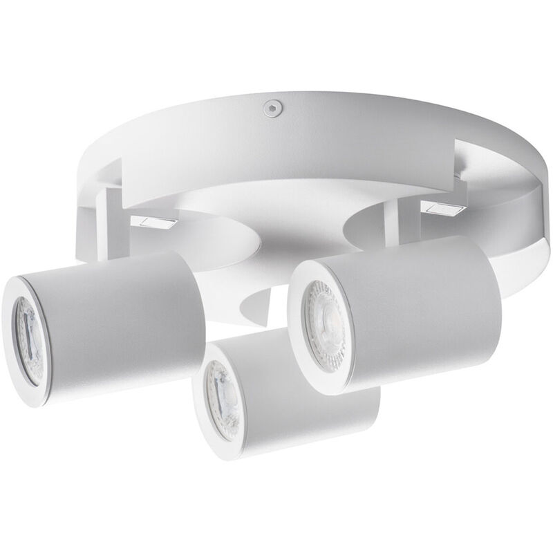 foto del prodotto plafoniera 3 diffusori orientabile da soffitto parete lampada tonda attacco gu10 per bagno soggiorno bianco o nero