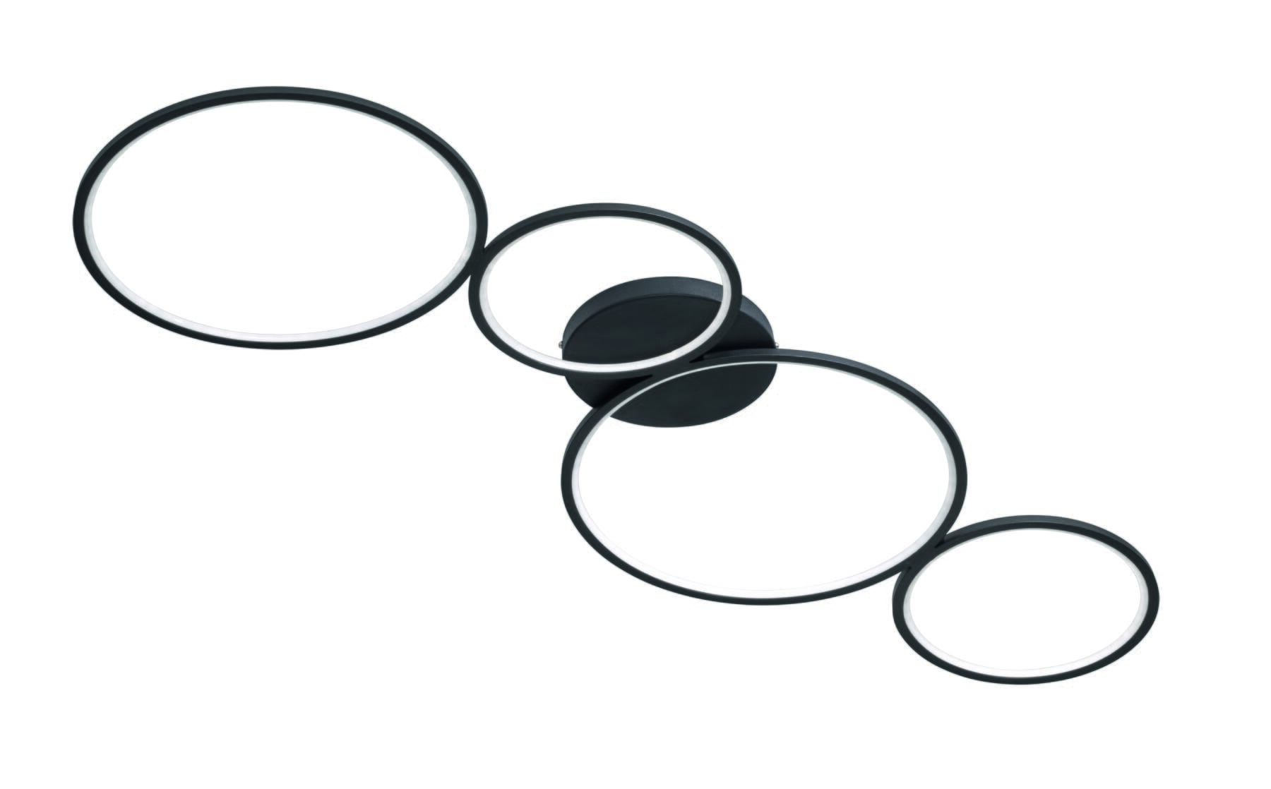 foto del prodotto plafoniera 4 cerchi led marbella nero