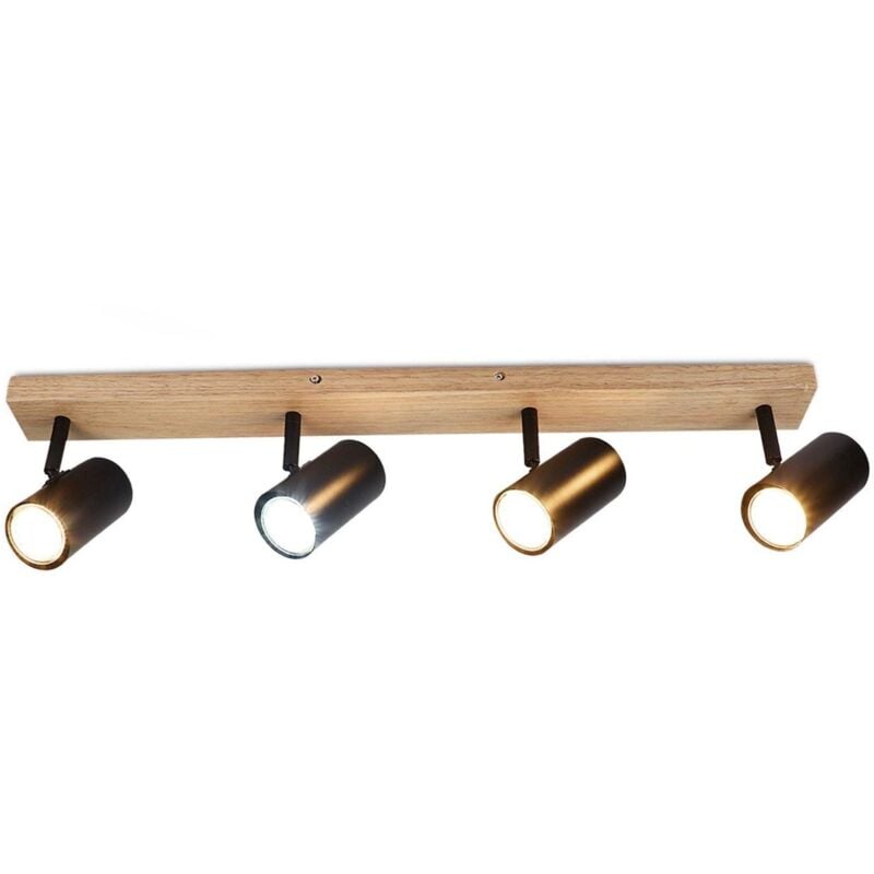 foto del prodotto plafoniera, 4 faretti da soffitto in legno gbly gu10 neri lampada da corridoio girevole a 350 vintage per soggiorno camera da letto tavolo da pranzo