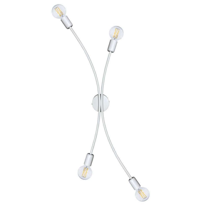 foto del prodotto plafoniera 4 luci montatura verniciata bianco 97x19xh32 cm