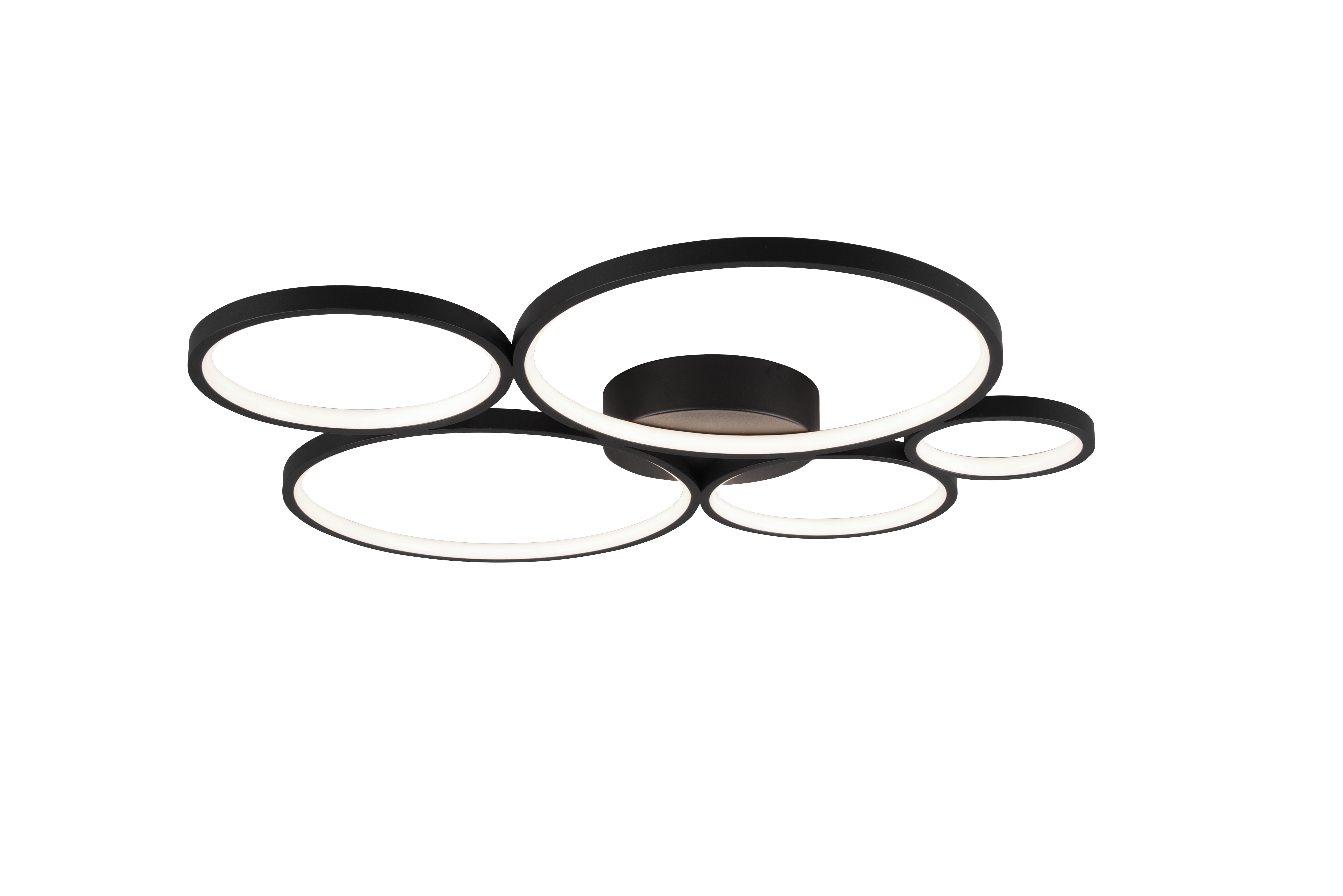 foto del prodotto plafoniera 5 cerchi led marbella nero