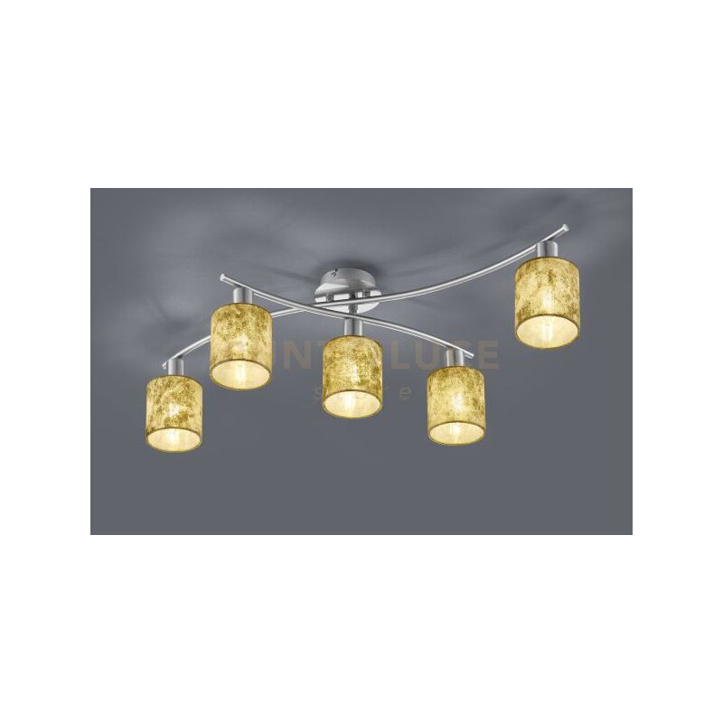 foto del prodotto plafoniera 5 diffusori garda in tessuto 605400579 oro