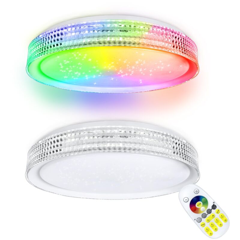 foto del prodotto plafoniera 60w rgb led plafoniera 50x8cm plafoniere con telecomandi lampada moderna in acrilico lampada da cucina soggiorno abs illuminazione a