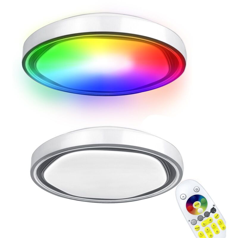 foto del prodotto plafoniera 60w rgb led plafoniera 50x8cm plafoniere con telecomandi lampada moderna in acrilico lampada da cucina soggiorno abs illuminazione a
