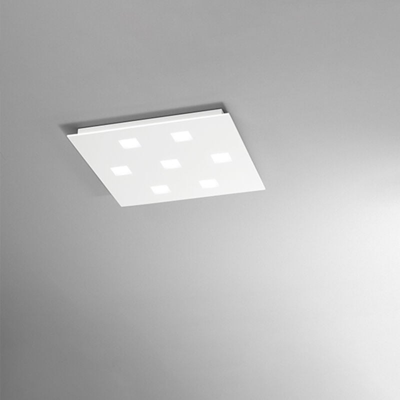 foto del prodotto plafoniera 7 luci pixel in metallo verniciato bianco attacco gx53 59,5cm