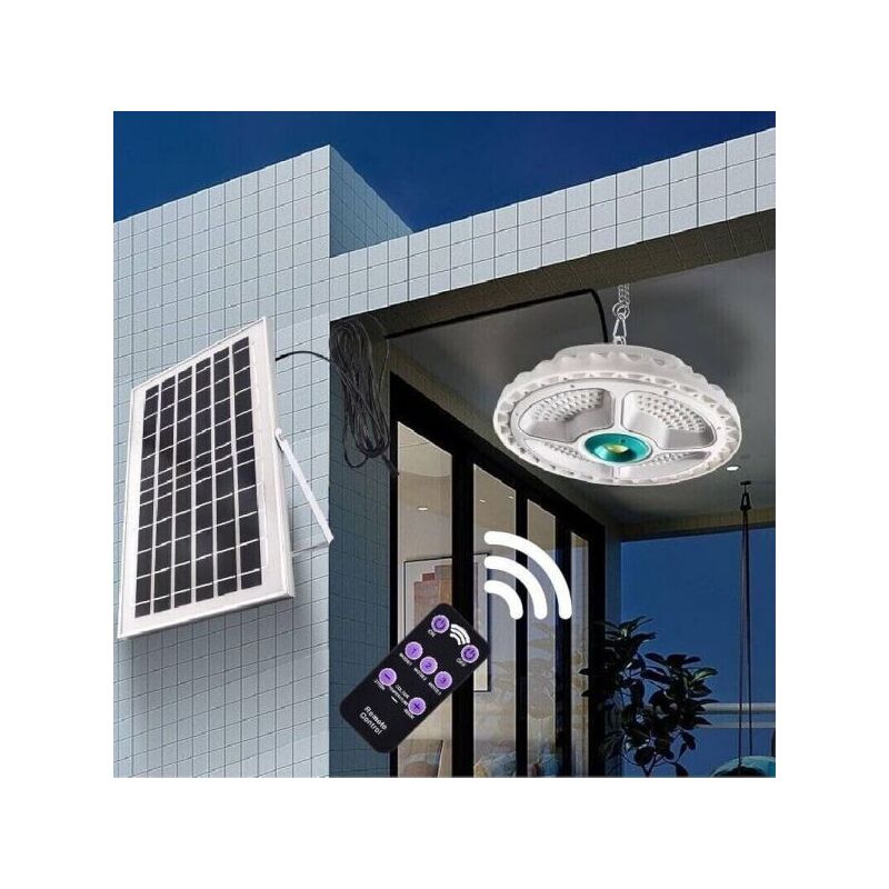 foto del prodotto plafoniera a led 400w circolare con sensore pannello solare 9000mah fo 11 27