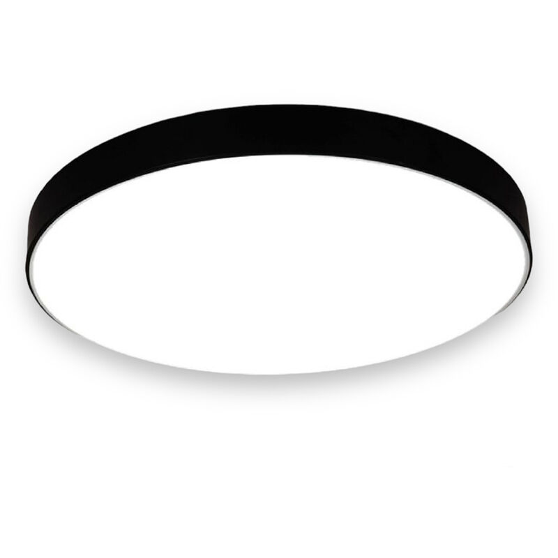 foto del prodotto plafoniera a led 70 watt rotonda lampada da soffitto nero lampadario a luce fredda 6500k