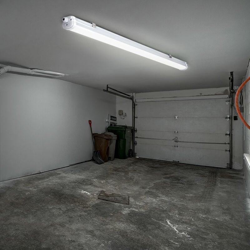 foto del prodotto plafoniera a led a prova di umidit per ambienti a prova di umidit per bagni lampada a led per garage tubo led, collegamento in serie, protetto
