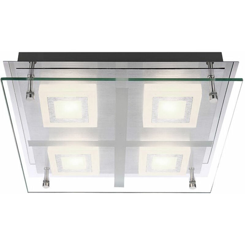 foto del prodotto plafoniera a led cubo di vetro cromato faretto illuminazione soggiorno lampada da corridoio globo 49206 4