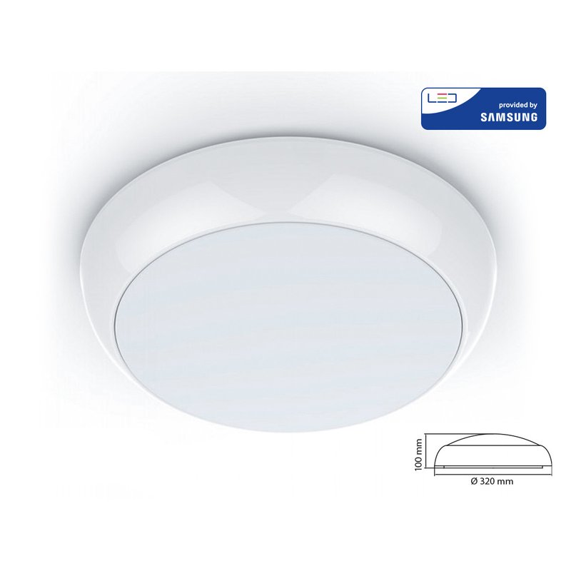 foto del prodotto plafoniera a led da soffitto o parete freddo 6400k 17w ip65 anche esterno diametro 320mm sku 802