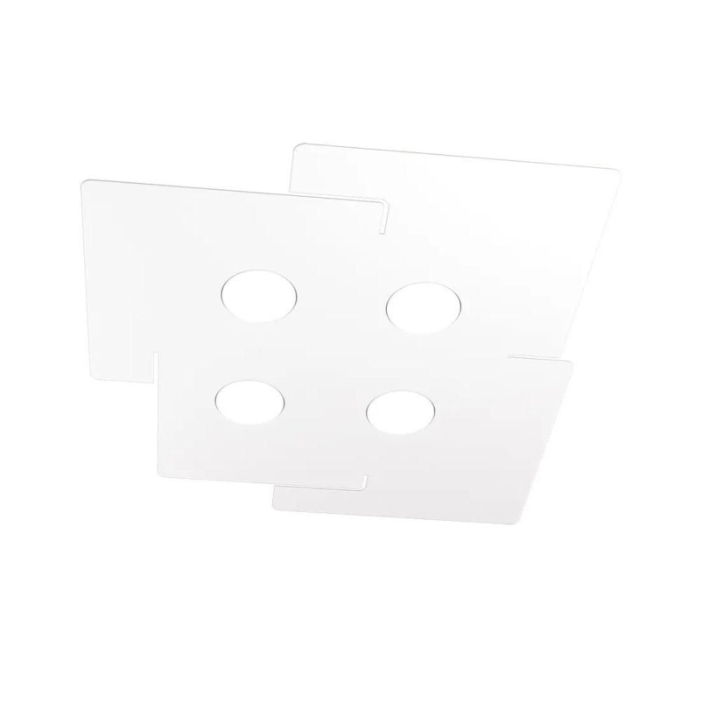 foto del prodotto plafoniera a led echo top light in metallo bianco rettangolare con 4 attacchi lampadina gx53