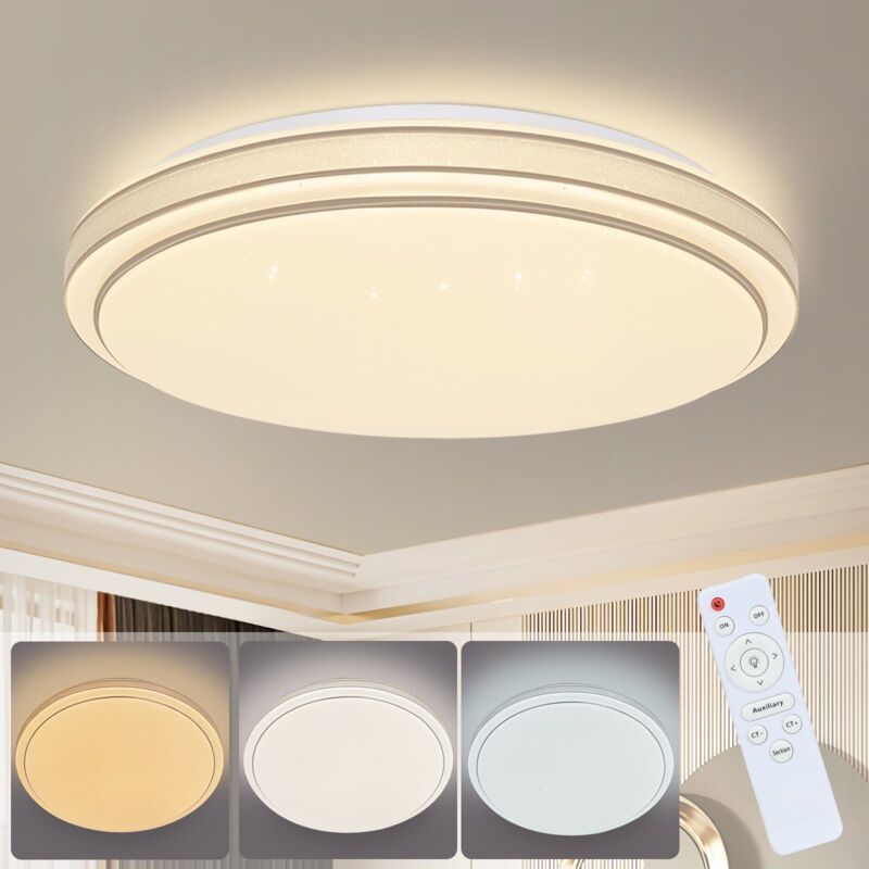 foto del prodotto plafoniera a led gbly lampada da camera da letto dimmerabile 23w con telecomando 27cm lampada da corridoio cielo stellato illuminazione a soffitto