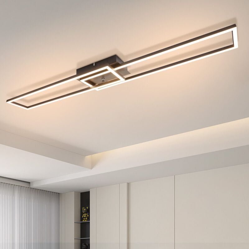 foto del prodotto plafoniera a led gbly lampada da soggiorno moderna nera 32w 3000k lampada da sala da pranzo lampada da cucina bianca calda design rettangolare per
