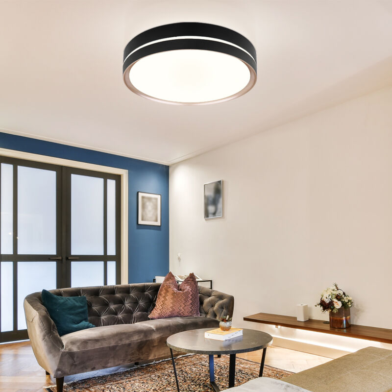 foto del prodotto plafoniera a led lampada da soffitto lampada da soggiorno lampada da sala da pranzo, metallo plastica bianco bronzo, telecomando dimmerabile cct