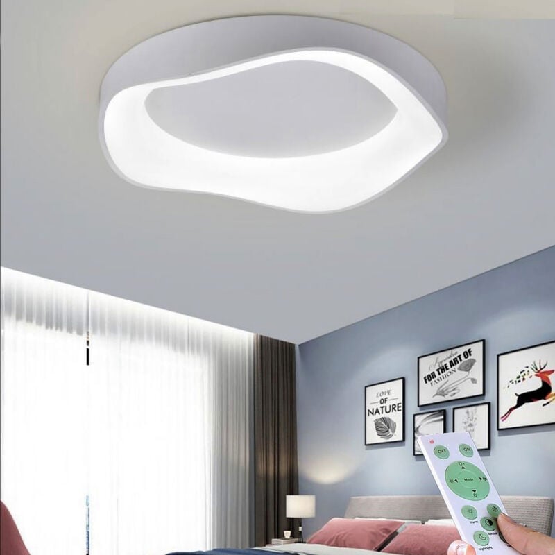 foto del prodotto plafoniera a led lampada da soffitto stile moderno luce dimmerabile telecomando 38w bianca