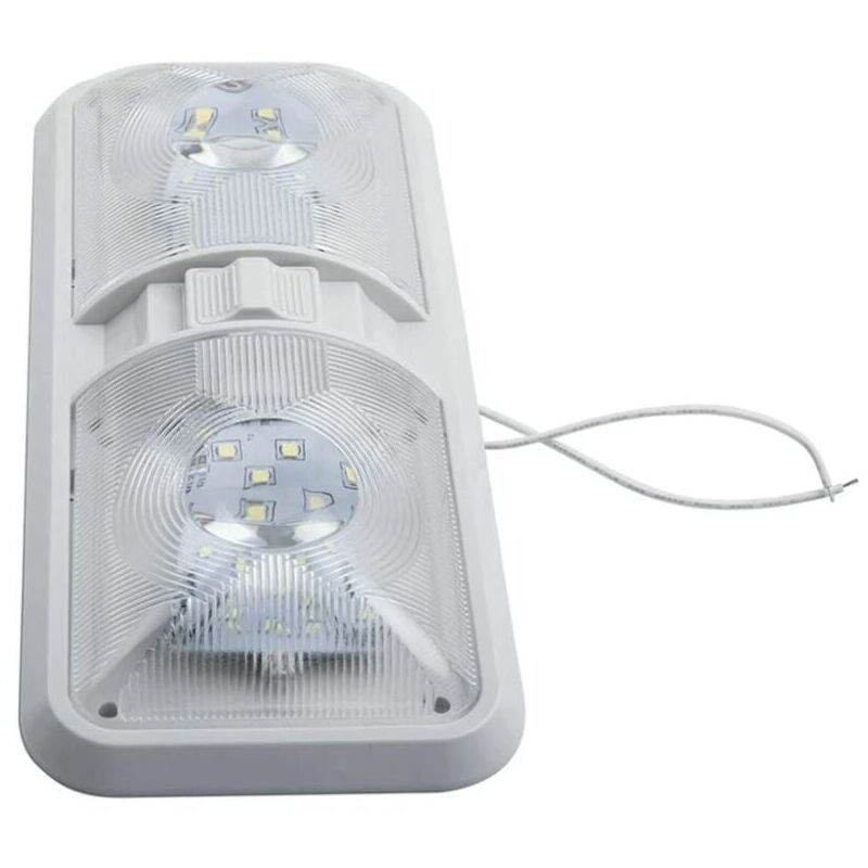 foto del prodotto plafoniera a led per camper da 12 v, illuminazione interna per camper e barche con interruttore, plafoniera a cupola per roulotte da 48 led e 800 lm