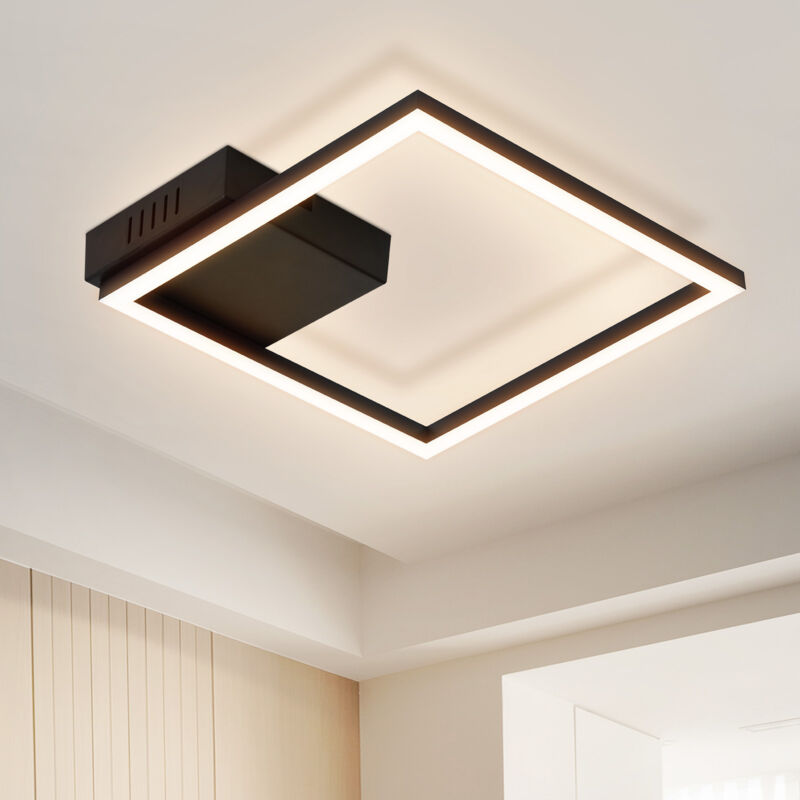 foto del prodotto plafoniera a led plafoniera da cucina lampada da camera bianca calda lampada da cucina nera design moderno 3000k 12w lampada da corridoio quadrata