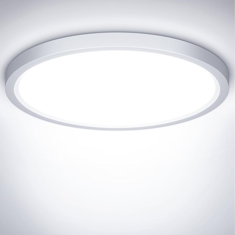 foto del prodotto plafoniera a led, plafoniera impermeabile da 18 w ip44, bianco freddo 6500 k, 1800 lm, lampada da camera da letto a led, plafoniera rotonda da 23 cm