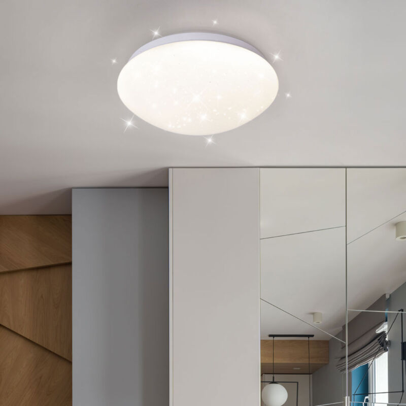 foto del prodotto plafoniera a led plafoniera lampada da soggiorno, cielo stellato, metallo, bianco, dxh 21,5 x 7,8 cm