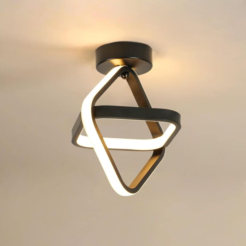 foto del prodotto plafoniera a led, plafoniera moderna quadrata nera per corridoio 24w 2700lm per balcone del corridoio, luce bianca calda 3000k, 28 30 cm