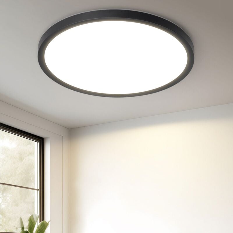 foto del prodotto plafoniera a led plafoniera piatta 18cm lampada da bagno 15w nera illuminazione a soffitto lampada da corridoio plafoniera lampada da bagno 4000k