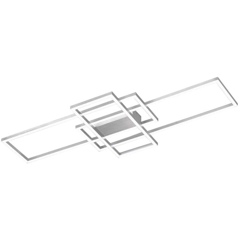 foto del prodotto plafoniera a led quadrata, lampada da soggiorno dimmerabile plafoniera lampada da soggiorno a led moderna, alluminio spazzolato, 1x led 33w 2500lm