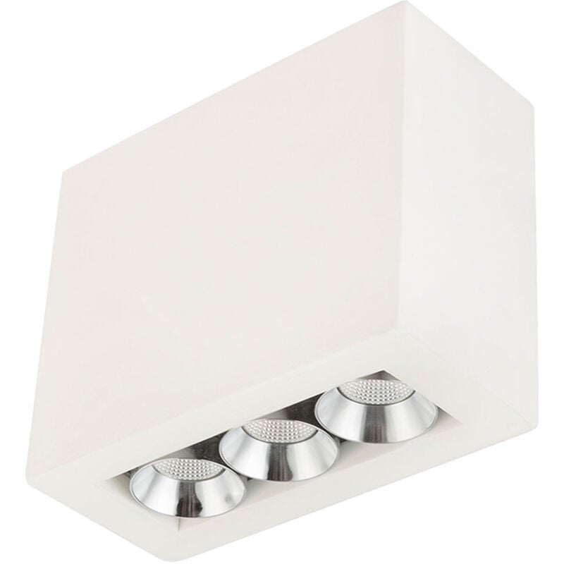 foto del prodotto plafoniera a plafone faretto a led a plafone gu10 plafoniera bianco gesso, 3 fiamme, 3x 6w 3x 440lm 3000k, lxh 12,2x10 cm