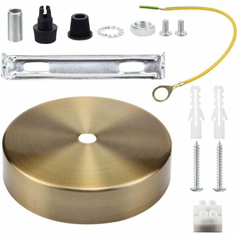 foto del prodotto plafoniera a sospensione con rosone, morsetto flessibile per cavo, per apparecchi di illuminazione da 100 mm, scegli il set completo di sospensione