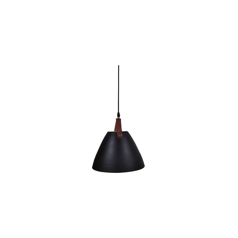foto del prodotto plafoniera a sospensione serie dianza e27 40w massimo 230v ip20 27cm colore nero e cuoio