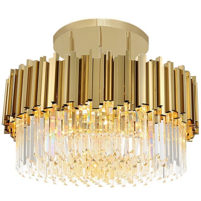 foto del prodotto plafoniera app1100 4cp cristallo oro 4 punti luce e14 40x40x13,5cm