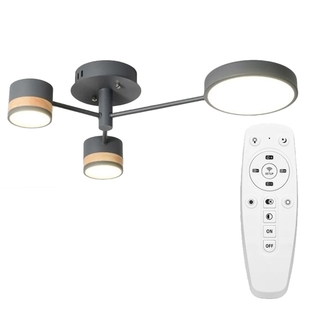 foto del prodotto plafoniera app530 3c grigio oro 3 punti luce 70x15cm