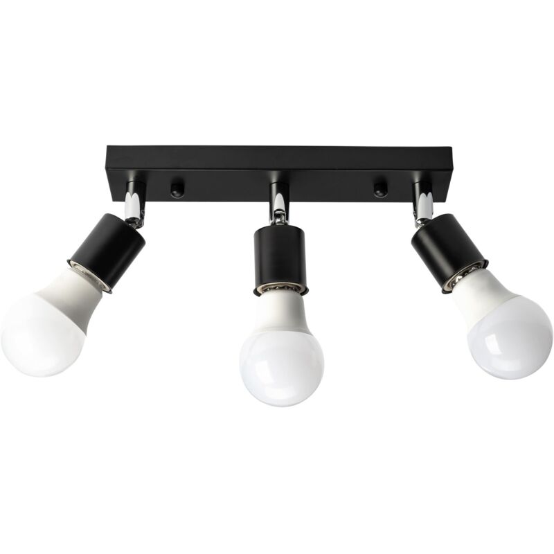 foto del prodotto plafoniera app699 3c spotlight nero 3 punti luce e27 25x10cm