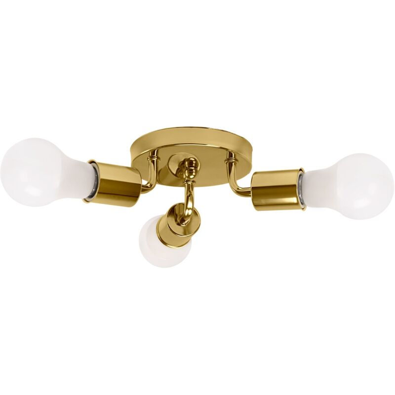 foto del prodotto plafoniera app704 3c triplor metallo oro 3 punti luce e27 20x20x8cm