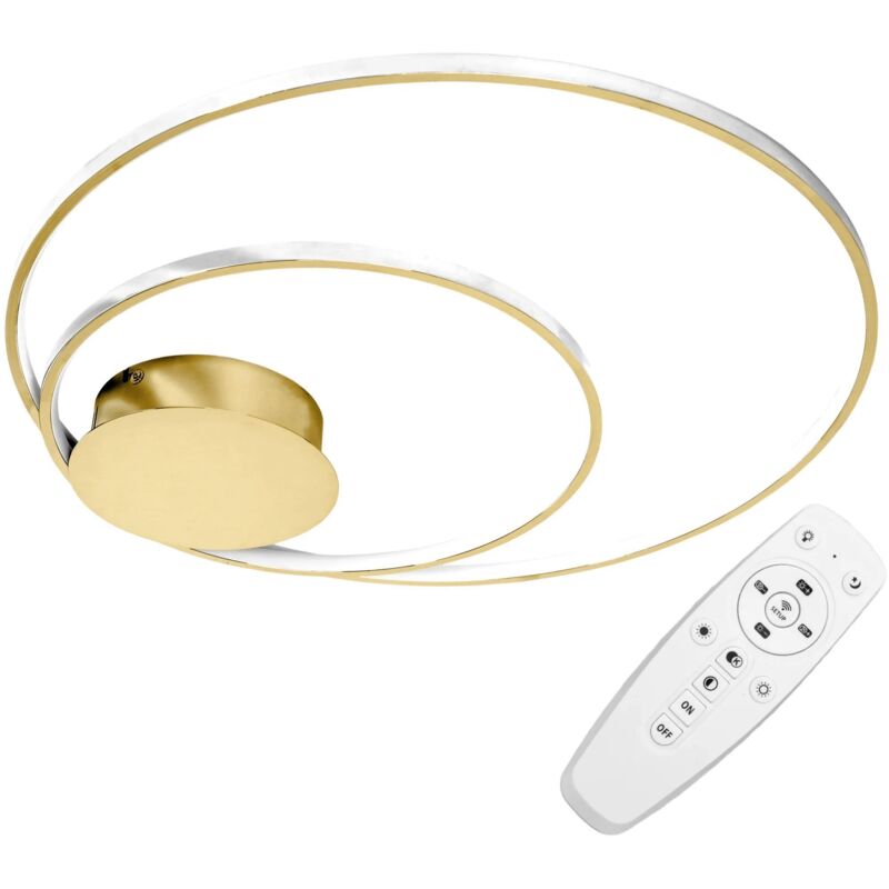 foto del prodotto plafoniera app803 c oro led telecomando cerchio 2 punti luce 110 w 60x60cm
