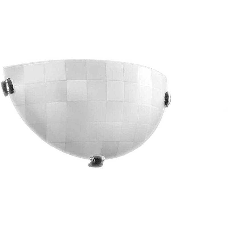 immagine 0 del prodotto plafoniera applique da 30cm con design a quadri in colore bianco