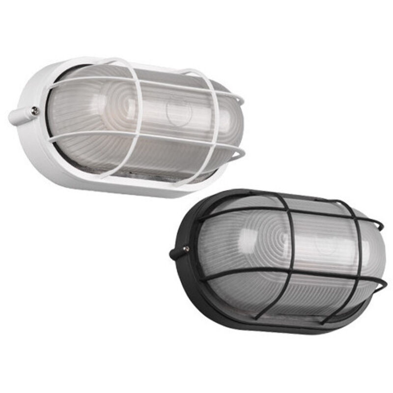 foto del prodotto plafoniera applique da esterno ovale in alluminio bianco opaco led e27 5w ip44 trio lighting algi fusion 203262131