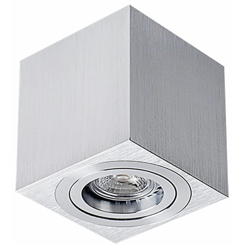foto del prodotto plafoniera argento base gu10 camera da letto loft illuminazione 1 ala quadrata kanlux 19950