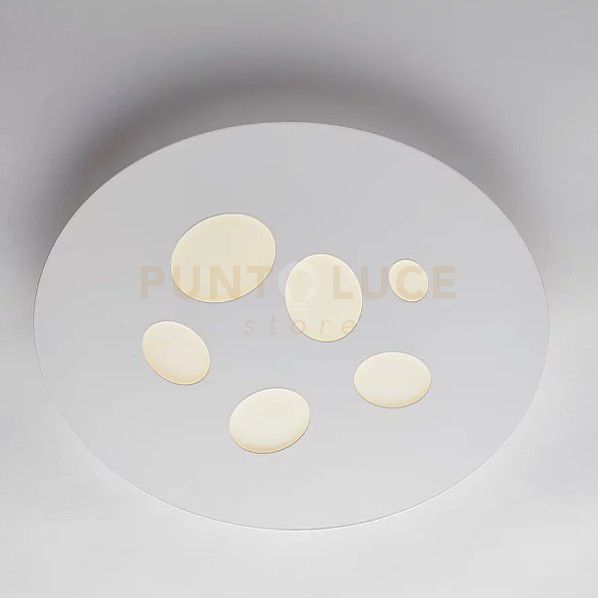foto del prodotto plafoniera asole, moderna led integrato diam.32 metallo e alluminio bianco