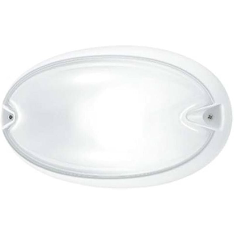 foto del prodotto plafoniera bianca e27 ip55 a soffitto e parete chip ovale 25