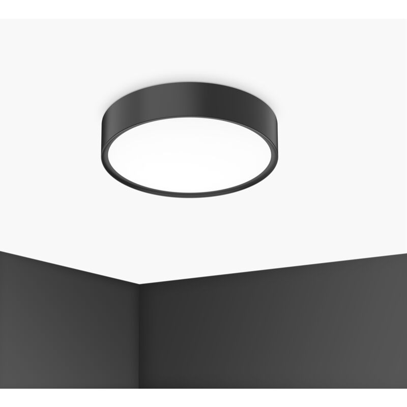 foto del prodotto plafoniera blanca luxe 300 mm 17w 3000k 4000k 6500k nero bcl 1730ne century