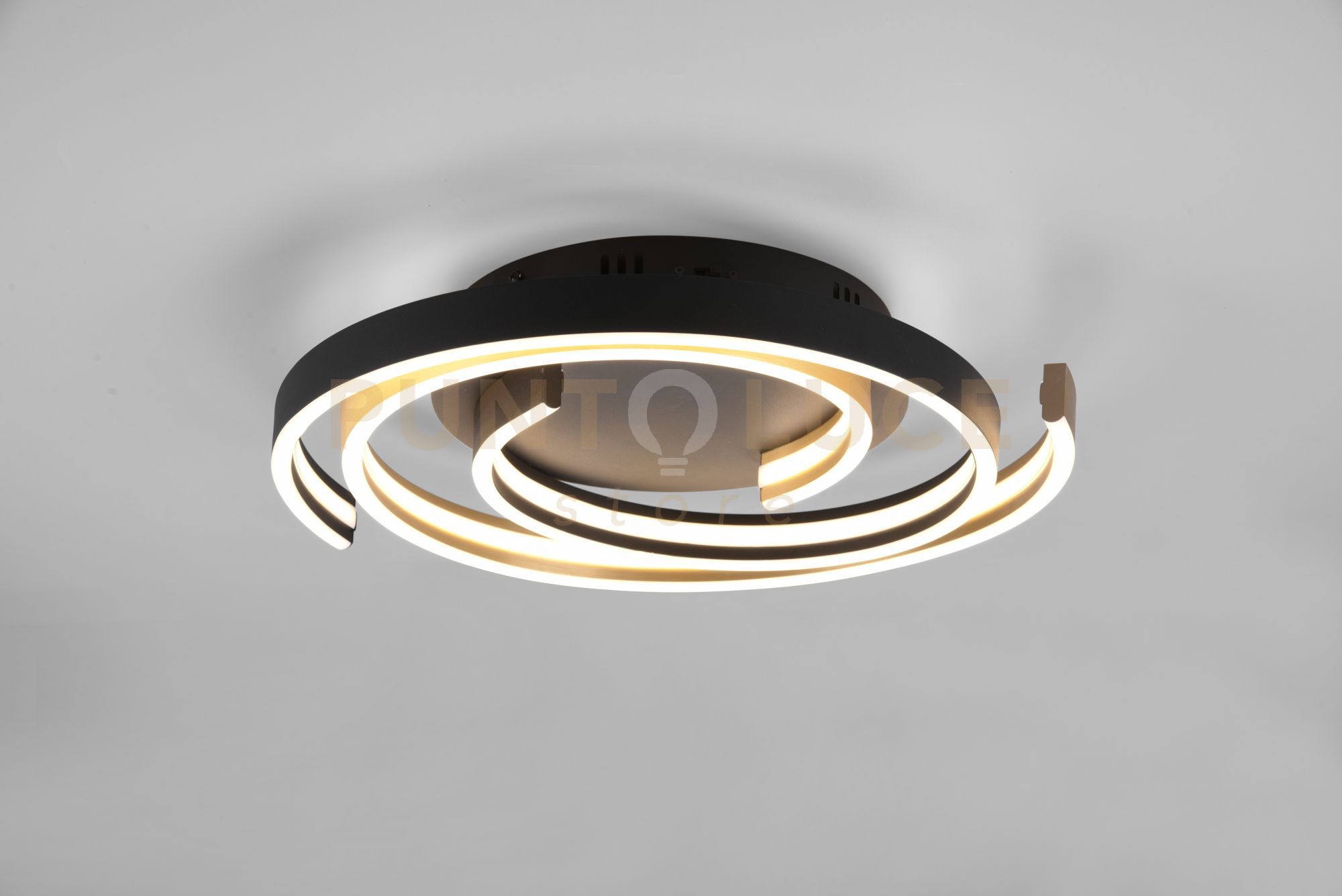 foto del prodotto plafoniera caya led spirale metallo ottone e nero 641910208
