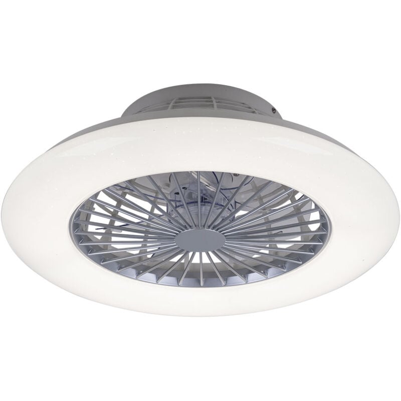 foto del prodotto plafoniera cct ventilatore da soffitto a 3 velocit ventilatore da camera cielo stellato lampada da soggiorno telecomando, acciaio bianco, 1x led