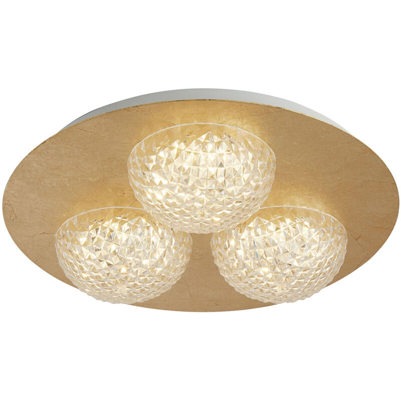 foto del prodotto plafoniera celestia acciaio oro policarbonato trasparente led 6,5w 3000k