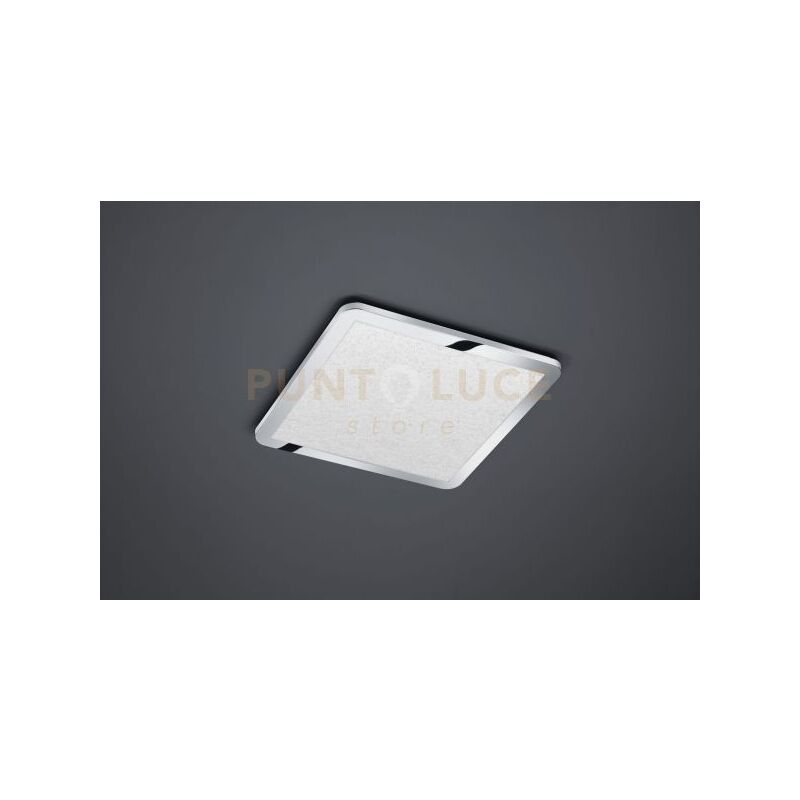 foto del prodotto plafoniera cinzia led quadrata diffusore effetto cristallo dimmerabile ip44 l.40cm bordo cromo 686512406
