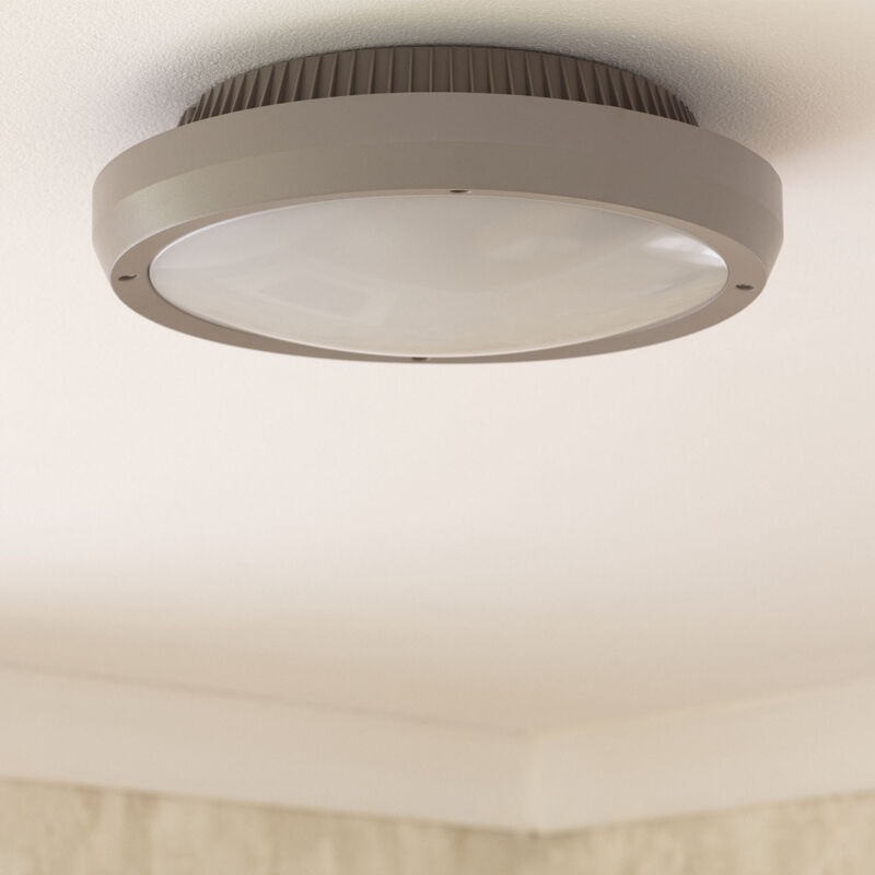 foto del prodotto plafoniera circolare per esterno 300 mm ip65 curio grigio grigio