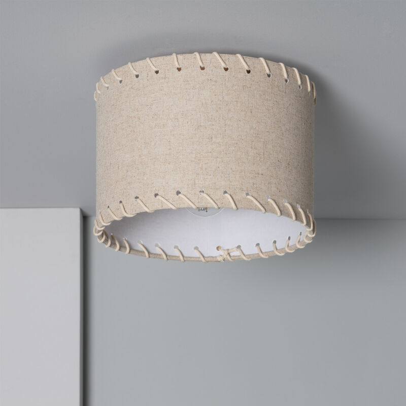 foto del prodotto plafoniera circolare tessuto 250 mm fibula crema