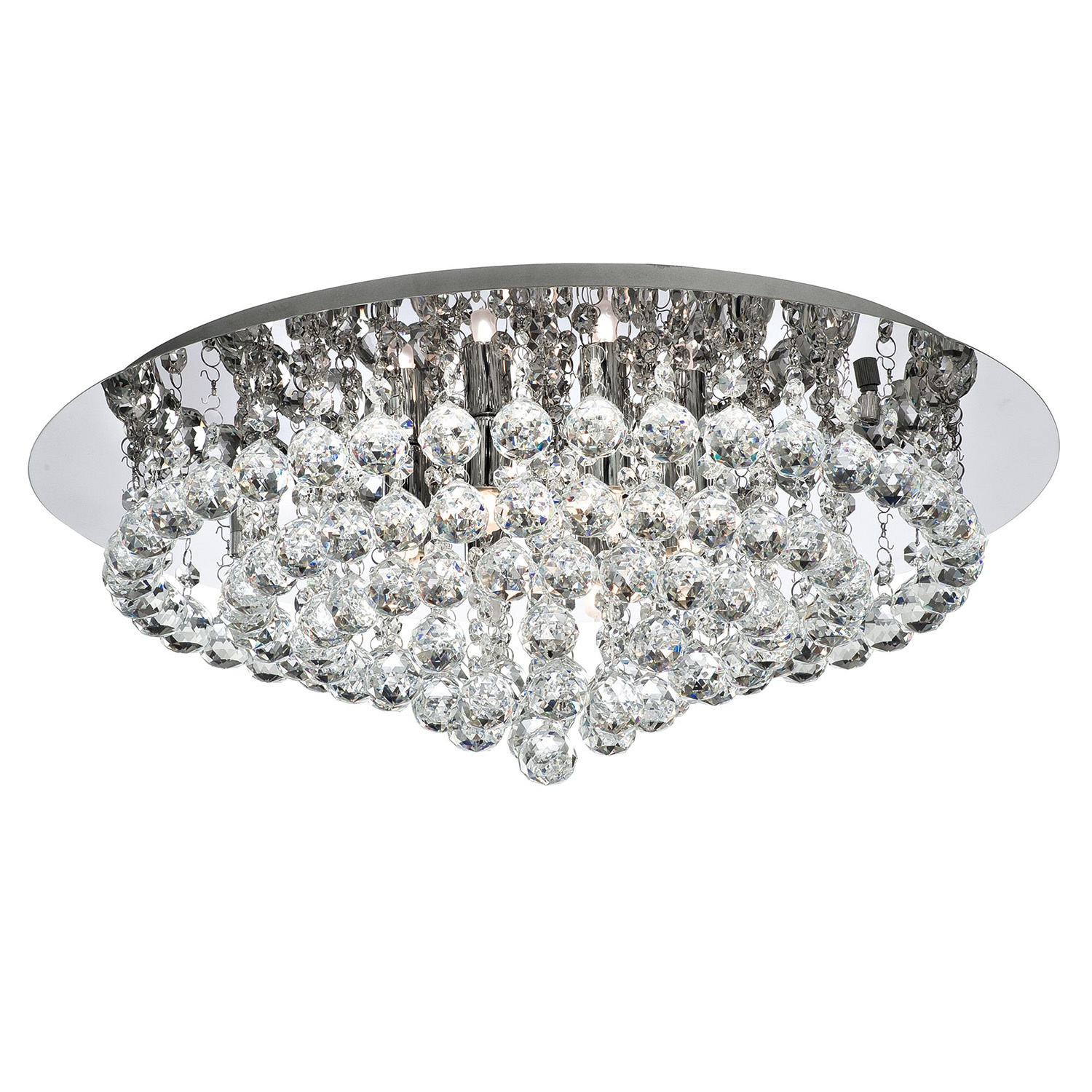 foto del prodotto plafoniera classica hanna acciaio cromo vetro 8 luci g9 d55cm