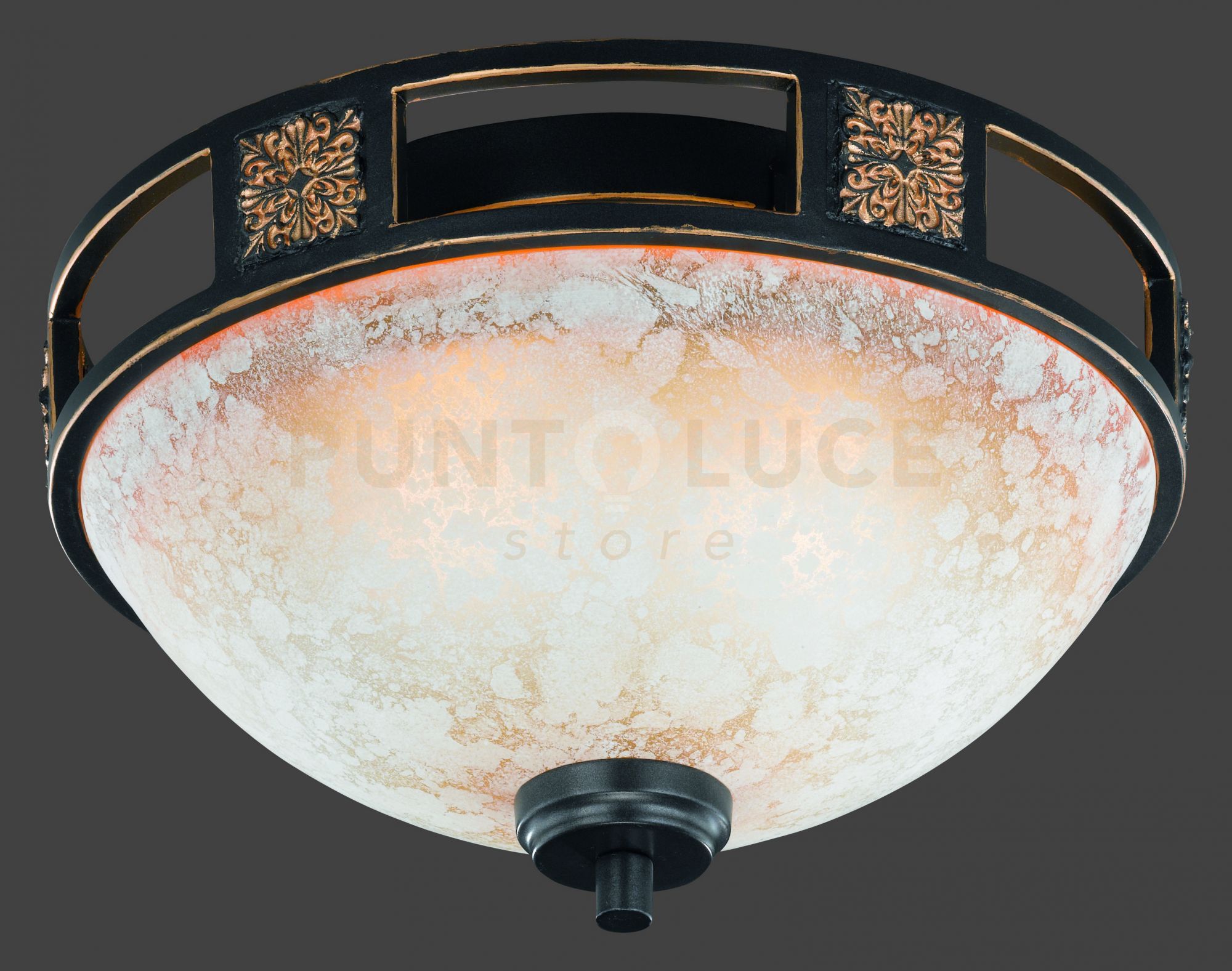 foto del prodotto plafoniera classica marrone vetro alabastro quinta 608100224 33cm